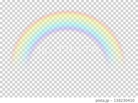 薄く透けている見えにくい虹エフェクトイラスト(半円) 138230410