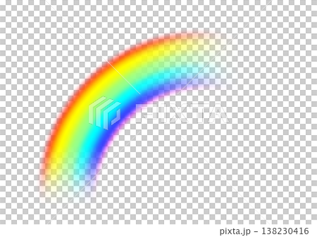 一幅色彩清晰可見的非透明彩虹效果插圖（1/4） 138230416