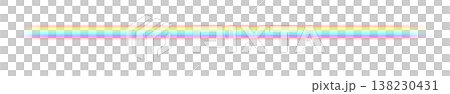 薄ぼんやりとした透けている虹エフェクトイラスト(細く真っ直ぐ) 138230431