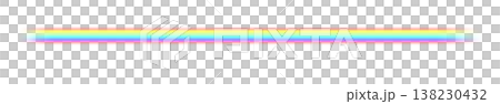 柔らかい色味の透けていない虹エフェクトイラスト(細く真っ直ぐ) 138230432