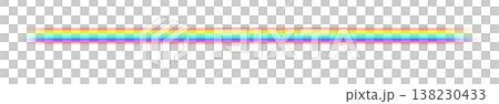 色がハッキリ見える透ける虹エフェクトイラスト(細く真っ直ぐ) 138230433