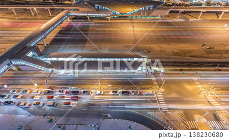 Aerial top view to Sheikh Zayed road near Dubai Marina and JLT timelapse, Dubai. Aerial top view to Sheikh Zayed road near Dubai Marina and JLT timelapse, Dubai. 138230680