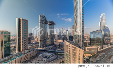 Aerial view of new skyscrapers and tall buildings Timelapse Aerial view of new skyscrapers and tall buildings Timelapse 138231046