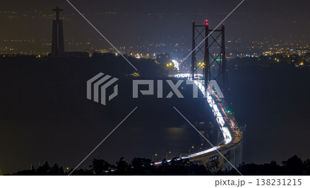 Panoramic view over Lisbon and Almada from a viewpoint in Monsanto timelapse. 138231215