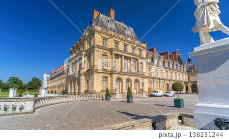 Beautiful Medieval landmark - royal hunting castle Fontainbleau timelapse hyperlapse. Beautiful Medieval landmark - royal hunting castle Fontainbleau timelapse hyperlapse. 138231244