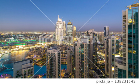 Dubai downtown day to night timelapse 138231545