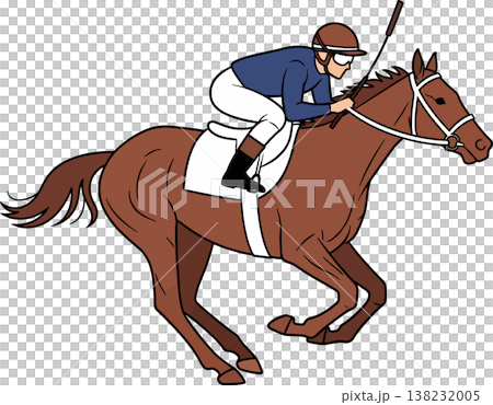 Jockey Riding Horse Vector illustration 138232005