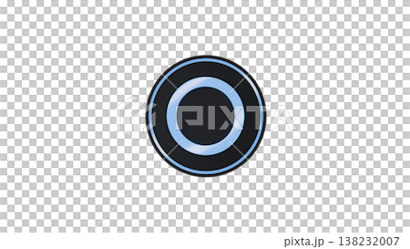 [Transparent Background] 3D Rubber Texture Medal - Circle Mark (Blue) - Correct Answer/Pass Icon 138232007
