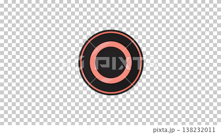 【透明背景】3D橡膠紋理獎牌 - 圓形標記（紅色） - 正確答案/通過圖標 138232011