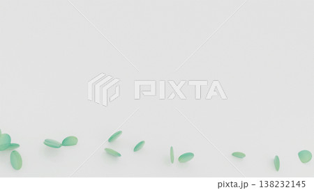 みどり色の丸いガラス シンプルな背景画像 138232145