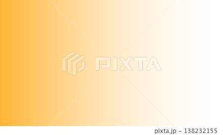 オレンジ色のシンプルなグラデーションの背景素材。左側から右側へと濃い色から薄い色へ変化している。 138232155