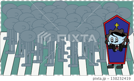 Characters tired from the crowds at a Halloween event | Illustration material of crowds, stress, and queues Characters tired from the crowds at a Halloween event | Illustration material of crowds, stress, and queues 138232419