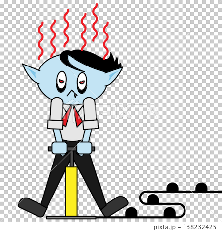 A person suffering from heat exhaustion | Illustration of heatstroke during commuting/travel 138232425