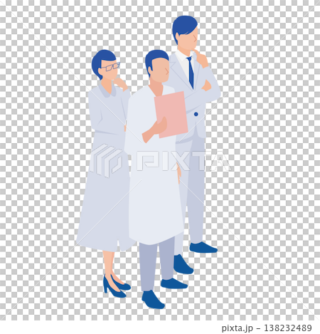 醫療團隊正在審閱文件的示意圖。 138232489