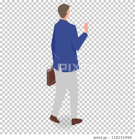 Illustration of a male business person walking from behind Illustration of a male business person walking from behind 138232499