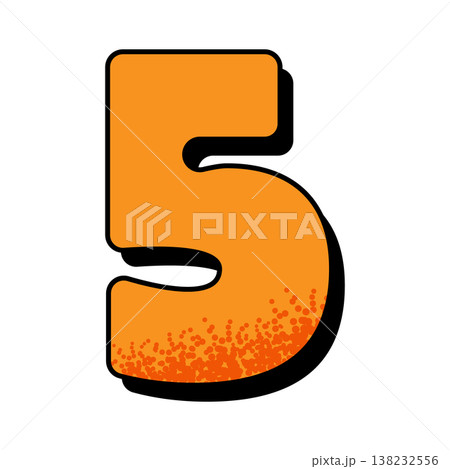 オレンジの数字「5」|カウントダウン・ランキング用ポップ素材 オレンジの数字「5」|カウントダウン・ランキング用ポップ素材 138232556