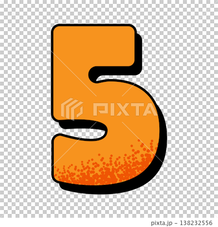 橘色數字「5」 | 倒數計時/排名彈出式素材 138232556