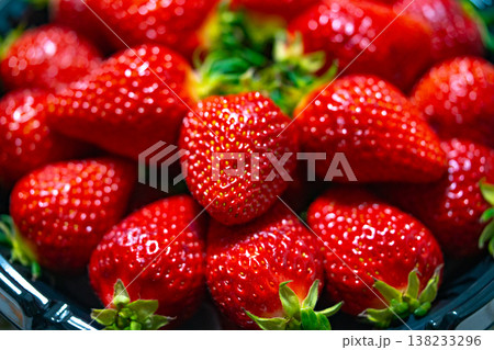 Ripe strawberries close-up as a texture background 138233296
