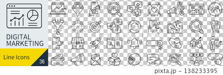 Digital marketing icon set Digital marketing icon set 138233395