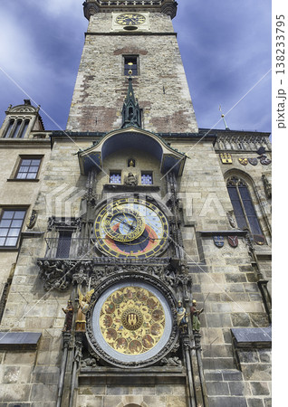 The astronomical clock showing the time in Prague, Czech Republic 138233795