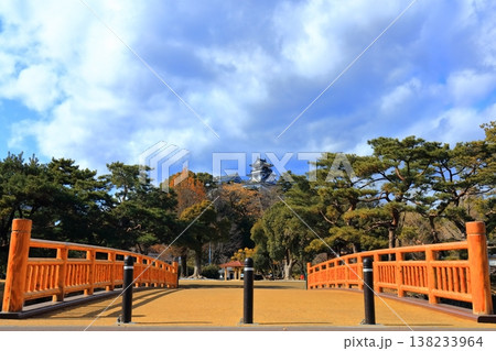 【高知県】外堀から見た冬の高知城（現存天守） 138233964
