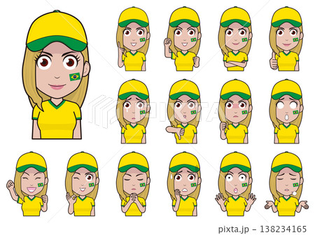 サポーター女性ブラジル代表 サポーター女性ブラジル代表 138234165