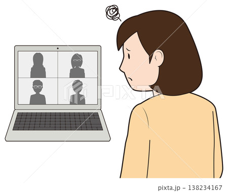 Web会議で困る女性 138234167