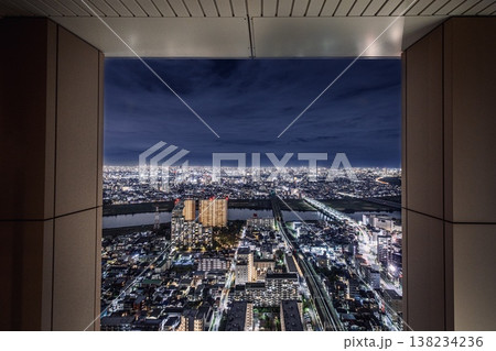 【夜景100選】市川市、アイ・リンクタウン展望施設から眺める夜景(市川橋方向) 【夜景100選】市川市、アイ・リンクタウン展望施設から眺める夜景(市川橋方向) 138234236