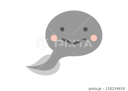 パステルカラーで描かれたかわいいおたまじゃくしのベクターイラスト 138234658