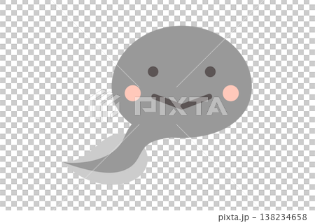 パステルカラーで描かれたかわいいおたまじゃくしのベクターイラスト 138234658