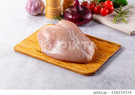 Raw chicken breast without skin 138234724