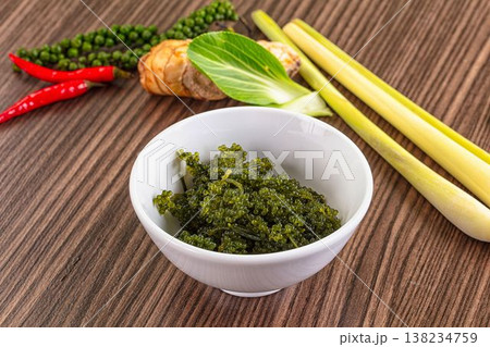 Vegan sea grapes green seaweed Vegan sea grapes green seaweed 138234759