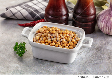 Raw dry soya beans heap Raw dry soya beans heap 138234786
