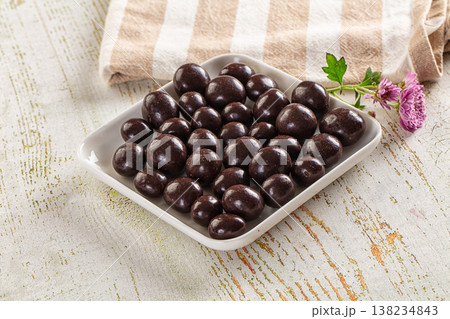 Nut in chocolate balls sweet candy Nut in chocolate balls sweet candy 138234843