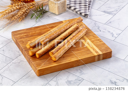Baked Italian Grissini sticks heap Baked Italian Grissini sticks heap 138234876