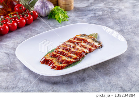 Grilled eel with unagi sauce 138234884