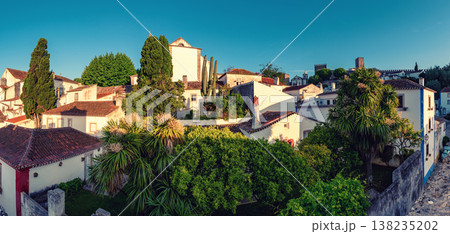 View of Obidos streets, Leiria district, Portugal, Panoramic view View of Obidos streets, Leiria district, Portugal, Panoramic view 138235202