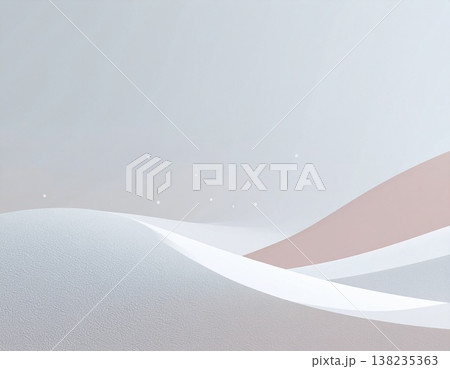 ウェーブがかかったシンプルな白い背景 138235363