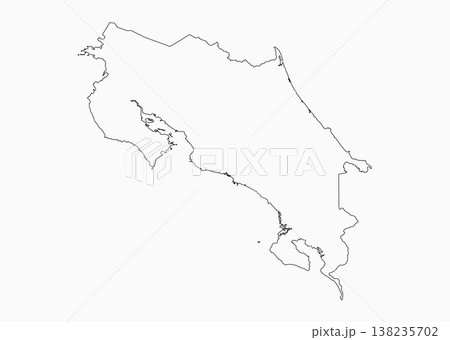 Vector outline map Costa Rica, line border country Vector outline map Costa Rica, line border country 138235702