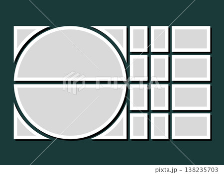 Template collage of fourteen frames, images, photo Template collage of fourteen frames, images, photo 138235703
