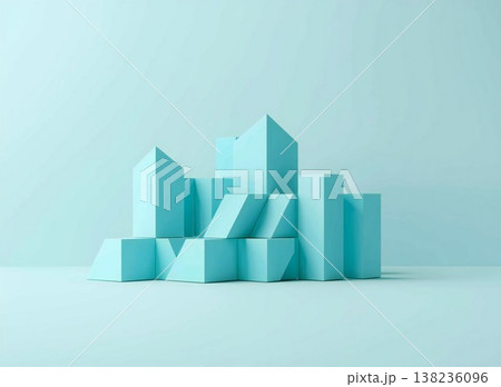 安定した構造と信頼性を表現した抽象コンセプトビジュアル 138236096