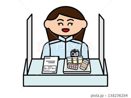 薬を用意してくれた女性の薬剤師さん 138236284