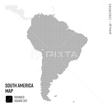 世界地図ドット粗め 南アメリカ地域 国別にグループ 138236563