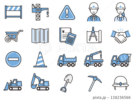工事アイコン04　Construction icons 138236566