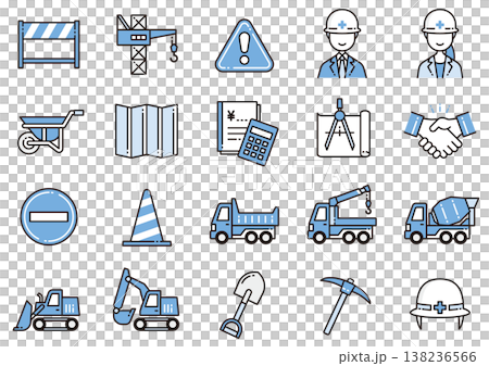 工事アイコン04　Construction icons 138236566