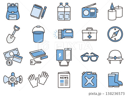 災害・防災アイコン12　Disaster Prevention icons 138236573