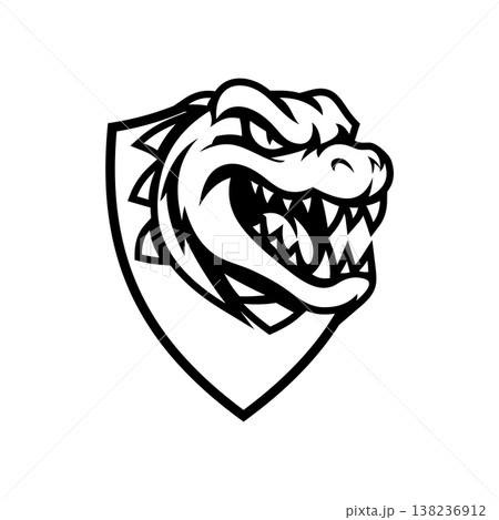 Crocodile e sport logo vector illustration design templates simple and modern concept Crocodile e sport logo vector illustration design templates simple and modern concept 138236912