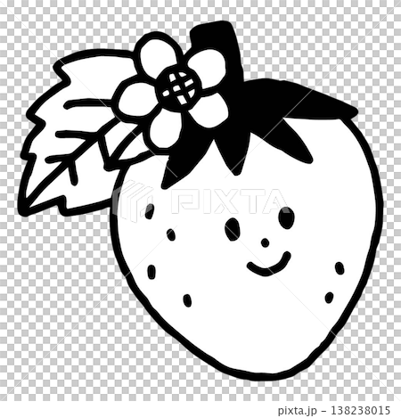 Cute strawberry icon (monochrome) that can be used for letters and messages. Cute strawberry icon (monochrome) that can be used for letters and messages. 138238015