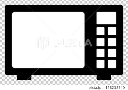 Simple monochrome icon of a microwave oven Simple monochrome icon of a microwave oven 138238340