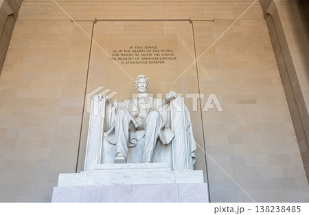 Abraham Lincoln statue inside Lincoln Memorial in National mall, Washington D.C, US. Abraham Lincoln statue inside Lincoln Memorial in National mall, Washington D.C, US. 138238485